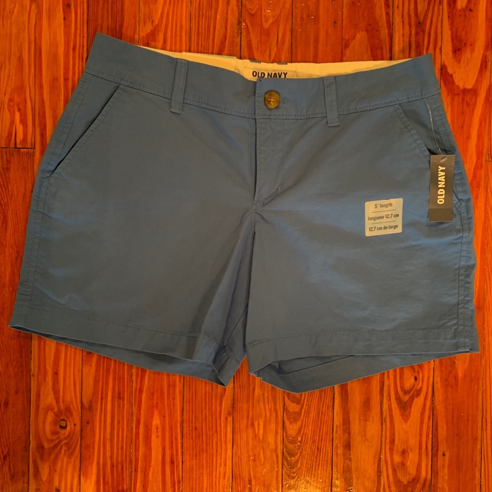 Blue cotton cargo shorts